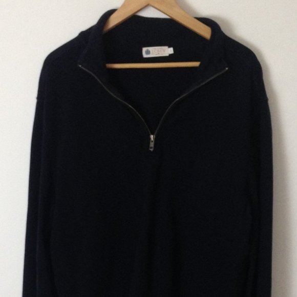 J. Crew Other - J Crew 1/4 Zip Navy Cotton Pullover Large Sweater